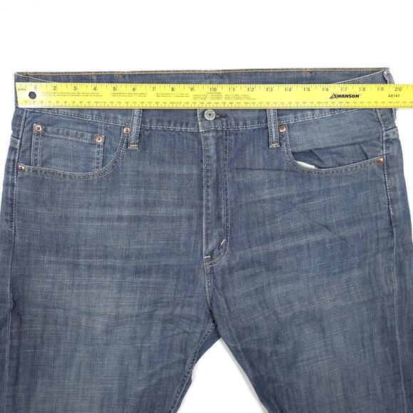 Levis 569 Jeans Mens Size 38x26 Blue Loose Fit Straight Sand Wash High Rise - Picture 4 of 8